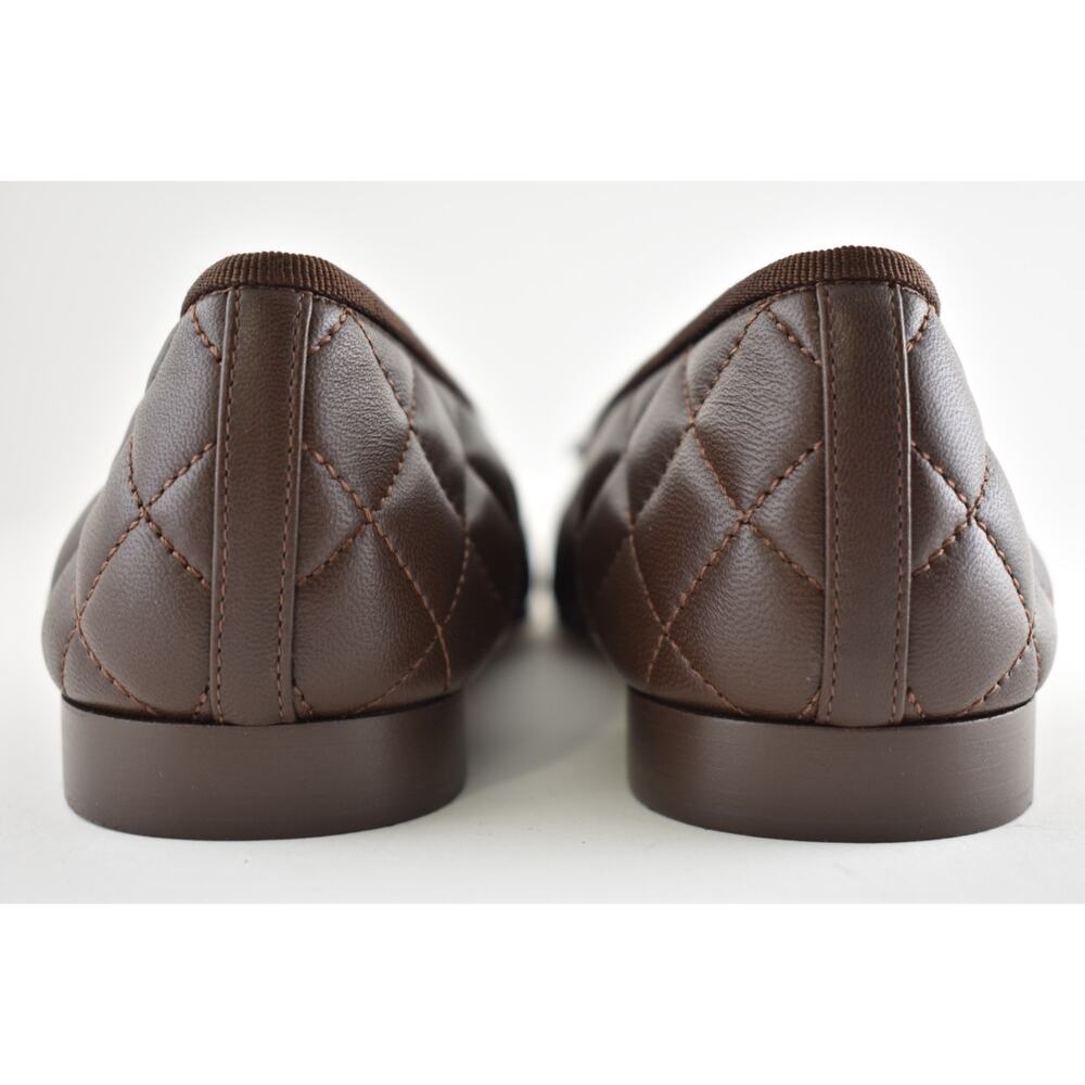 Chanel 26B Chocolate Dark Brown Lambskin Quilted CC Ballet Ballerina Flat 36.5 - Picture 15 of 16